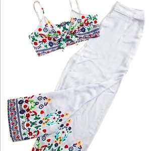 Flower Embroidered Set